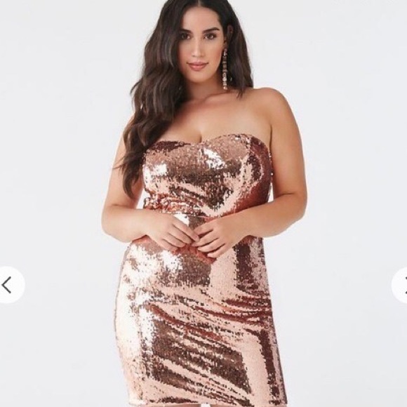 Dresses & Skirts - Plus size rose gold Sleeveless sequin mini dress ( 3X )